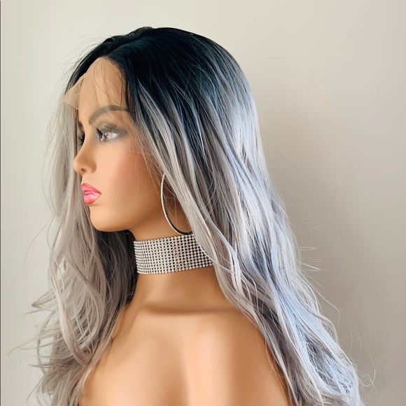 Beautiful Ombre Grey 13x2.5 Lace Front Wig for Daily Wear, Photos or Events - Picture 10 of 16